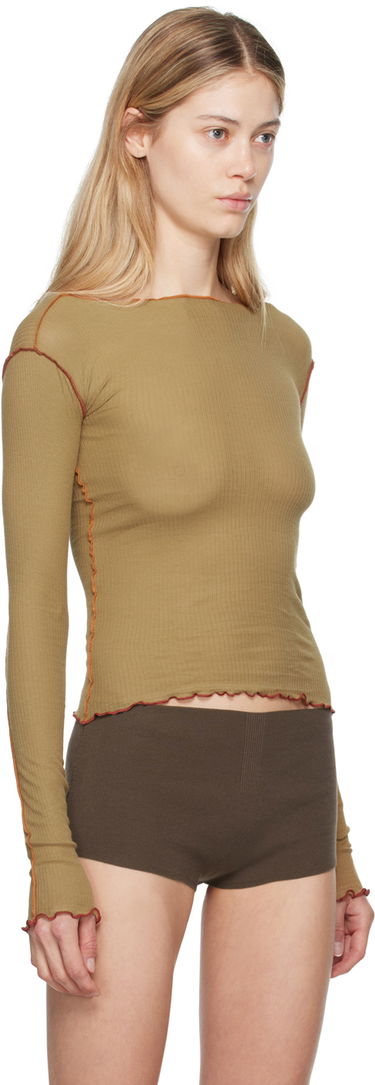 Tielko Baserange Long Sleeve Lettuce Edge Top Zelené | TTVL-RB-AU24, 1