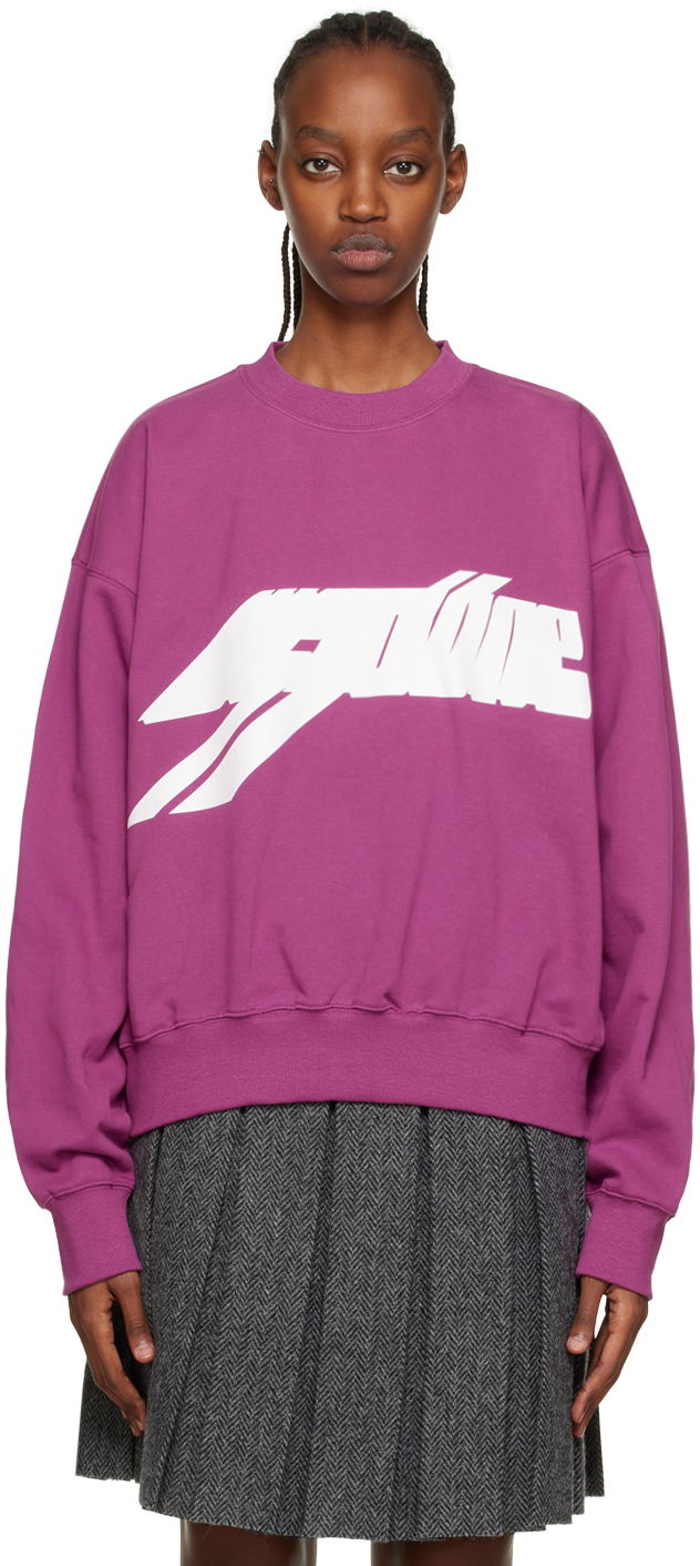 Mikina We11done Graphic Sweatshirt Fialová | WD-TS3-22-820-U-PP, 0