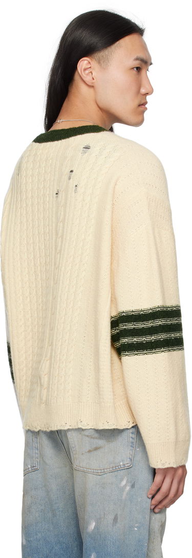 Sveter Enfants Riches Déprimés Enfants Riches Déprimés Asymmetrical Varsity V-Neck Sweater Béžová | 080-248, 2