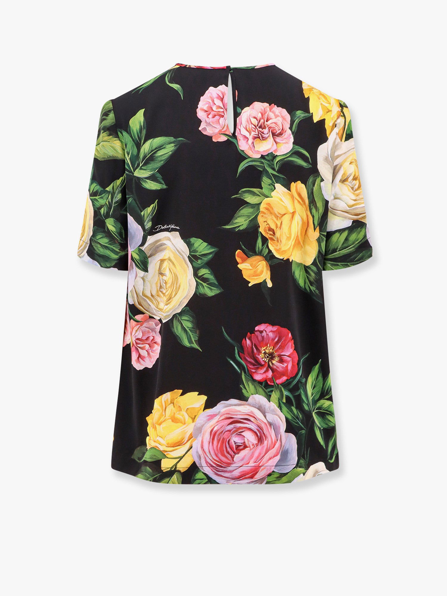 Tričko Dolce & Gabbana Dolce & Gabbana Rose Print T-Shirt Čierna | F7AO2TFSA7BHN5IY, 1
