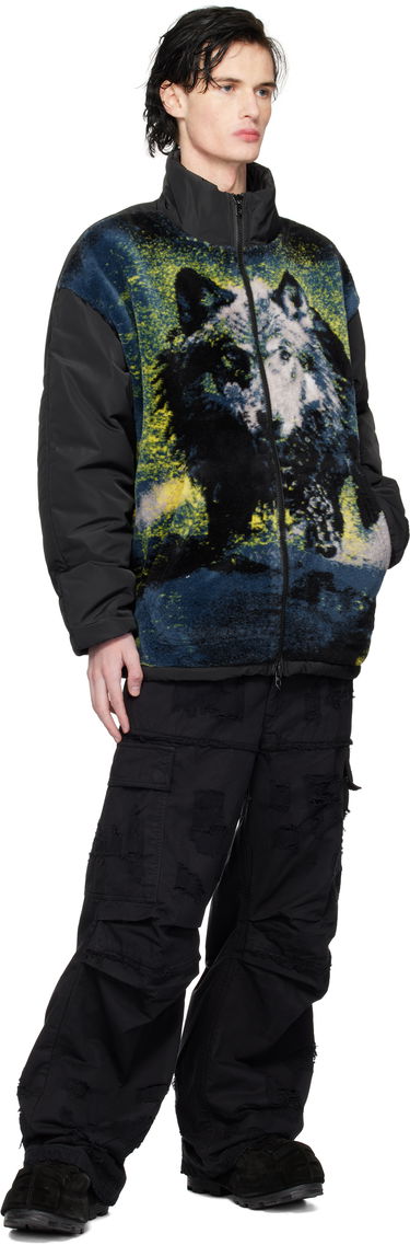 Mikina Diesel S-BERTO-TEDD Wolf Print Zip-Up Sweatshirt Čierna | A14155-0LIBU-9XX, 4