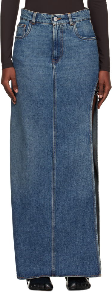 Sukňa Coperni Coperni Garter Belt Denim Maxi Skirt Modrá | COPJ101F2014, 0