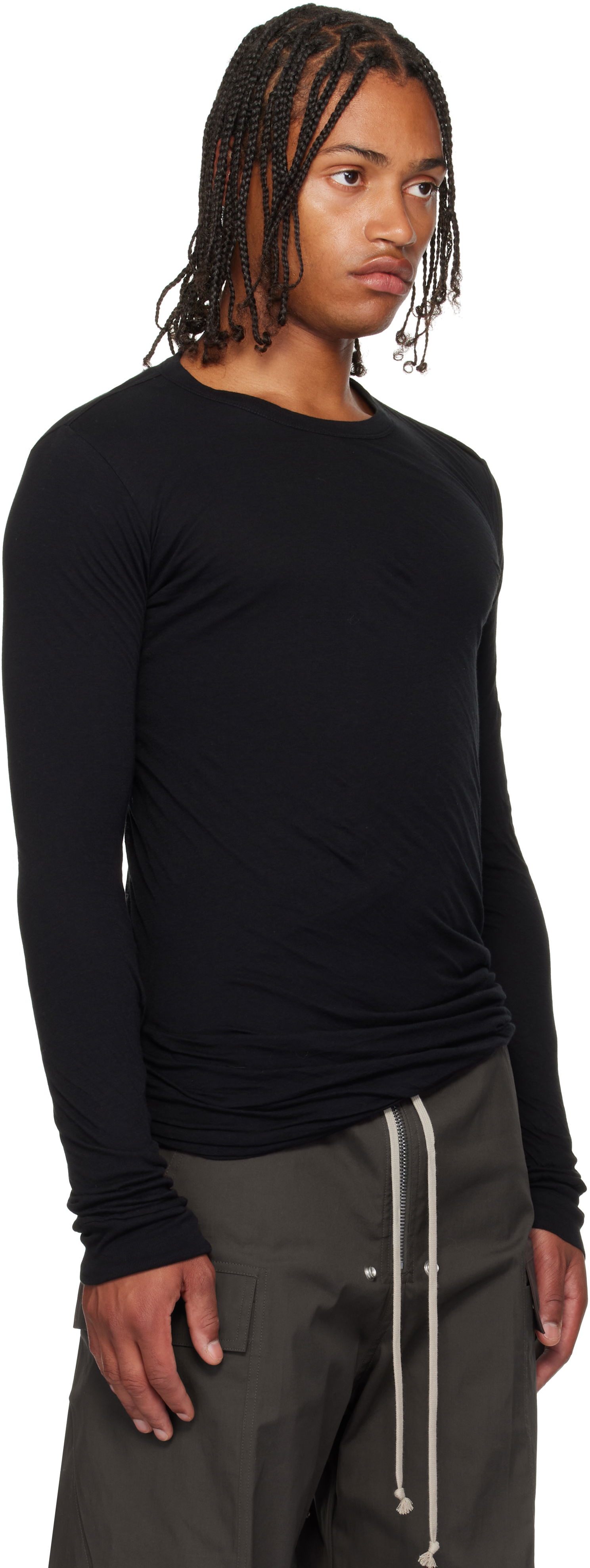 Tričko Rick Owens Rick Owens Concordians Double Long Sleeve T-Shirt Čierna | RU02E1257 UCDB, 1