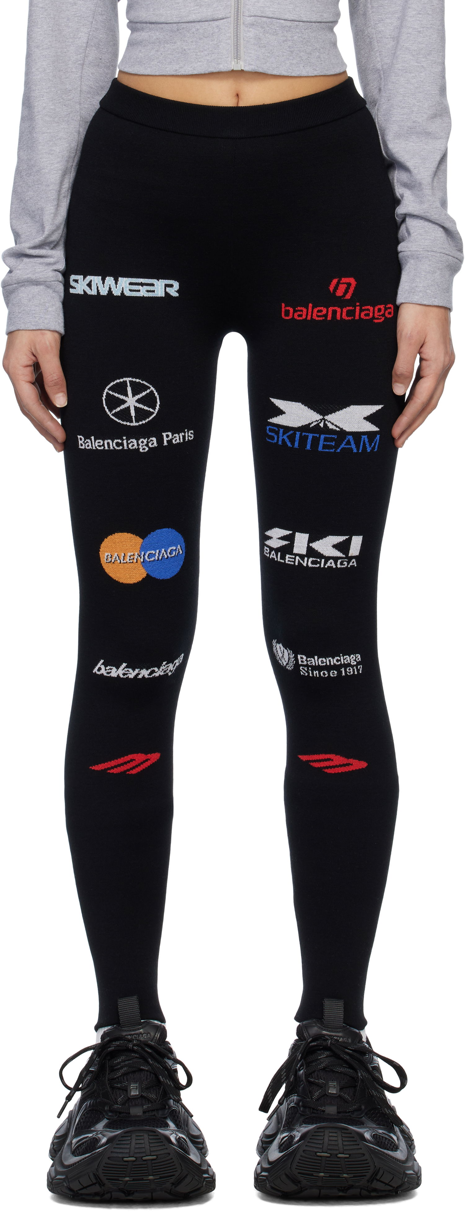 Legíny Balenciaga Black Ski Logo Leggings Čierna | 799927-T1699-2771, 0