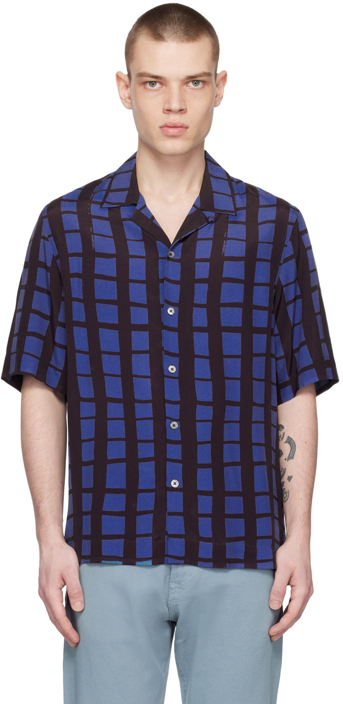Košeľa Paul Smith Paul Smith Check Short Sleeve Shirt Modrá | M1R-905U-K01897-47, 0