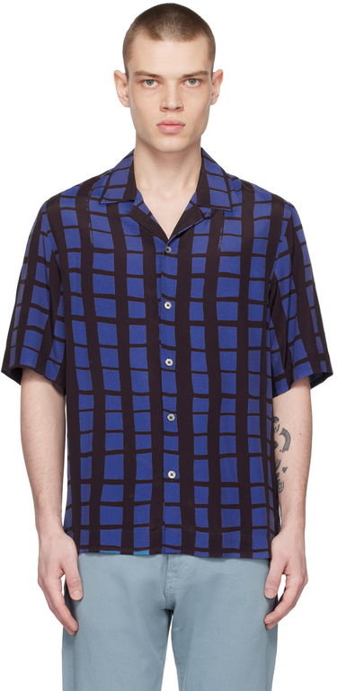 Košeľa Paul Smith Paul Smith Check Short Sleeve Shirt Modrá | M1R-905U-K01897-47, 0