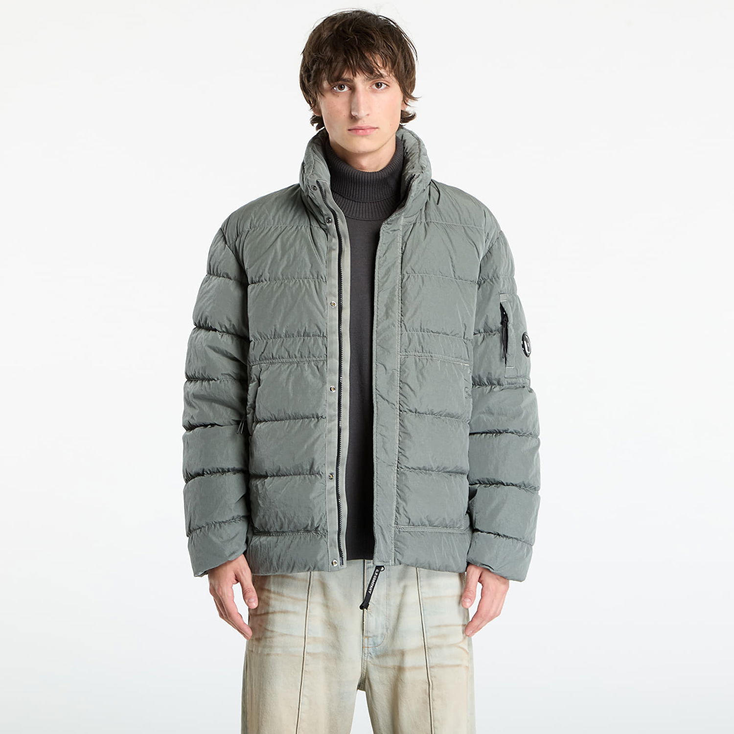 Prešívaná bunda C.P. Company Chrome-R Down Jacket Gunmetal Grey Šedá | 19CMOW012A005904G-921, 0