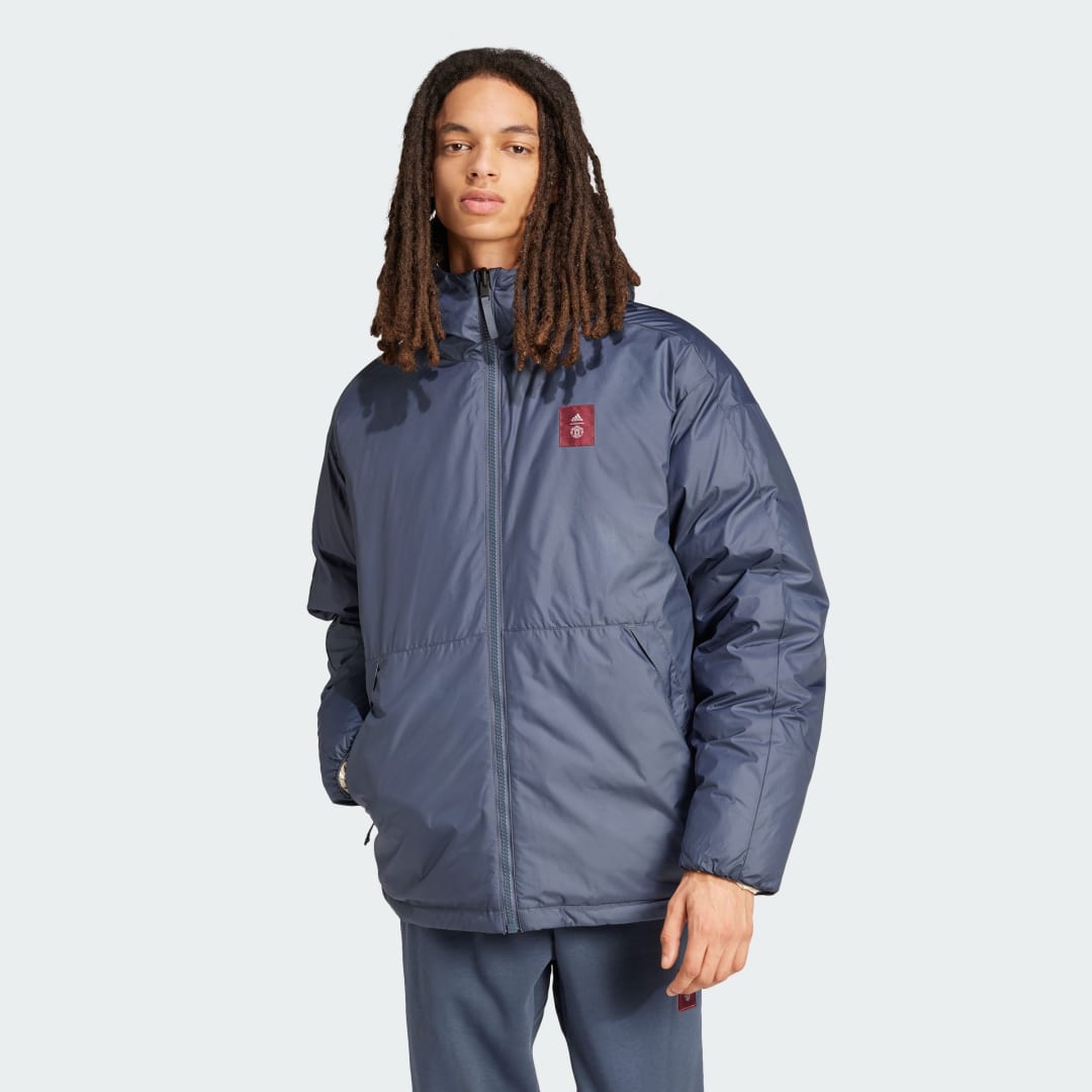 Prešívaná bunda adidas Performance Manchester United Down Jacket Modrá | IT4182, 0