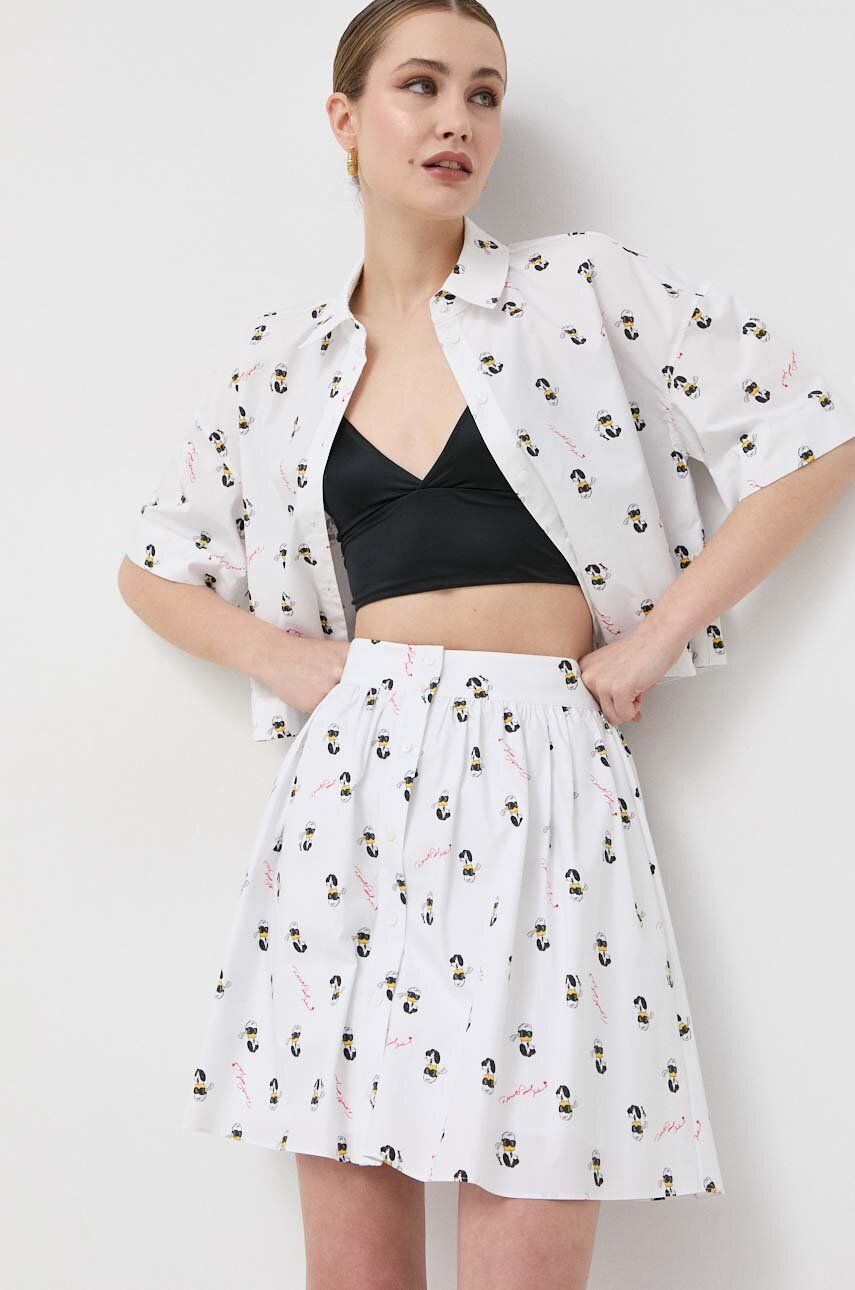 Sukňa KARL LAGERFELD KLXDisney Poplin Skirt Biela | 231W1290, 0