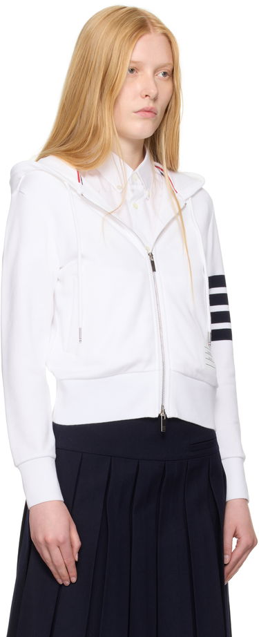 Mikina Thom Browne Thom Browne Classic Zip Up Hoodie Biela | FJT400A-00535, 1