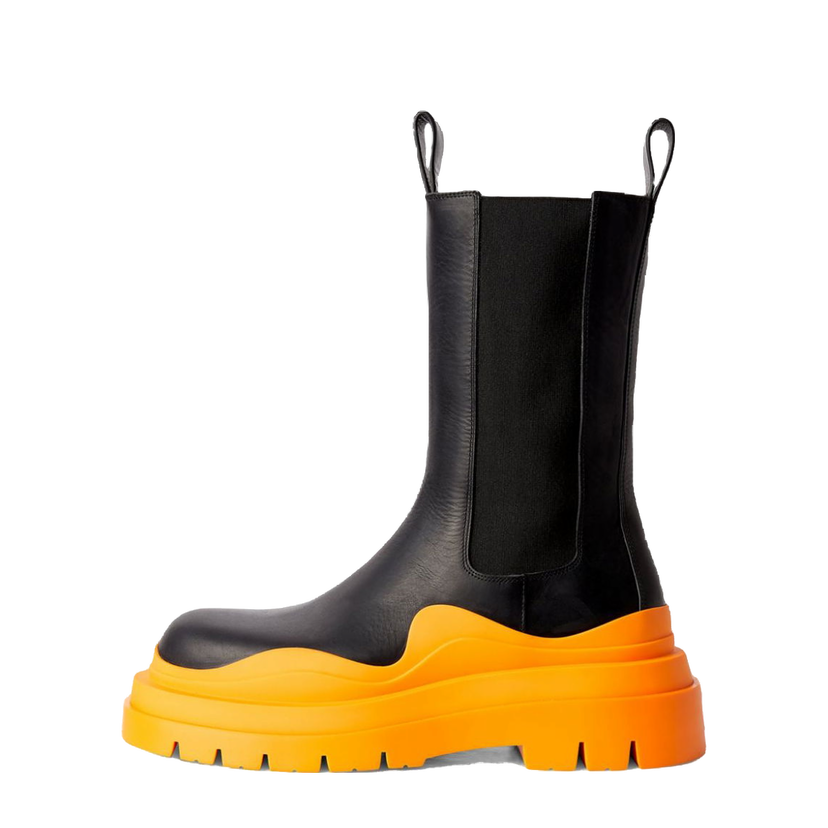 Tenisky a topánky Bottega Veneta Leather Tire Chunky-Sole Chelsea Boot Čierna | 630284VBS501384