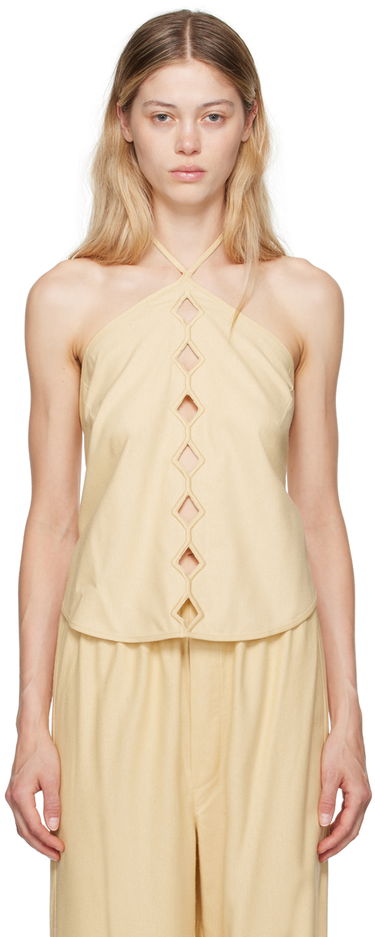 Tielko Baserange Baserange Cessa Ligo Halter Neck Tank Top Béžová | TOCEL-WS-AU24, 0