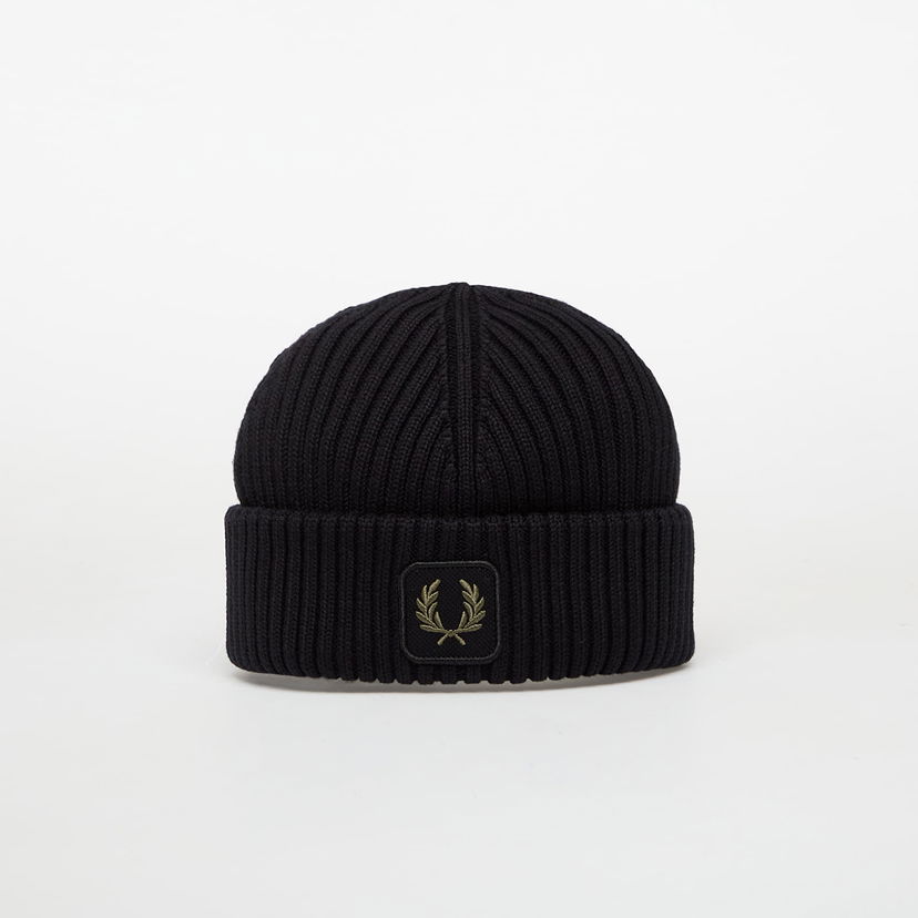Kulicha Fred Perry FRED PERRY Cotton Ribbed Beanie Čierna | C1138 102