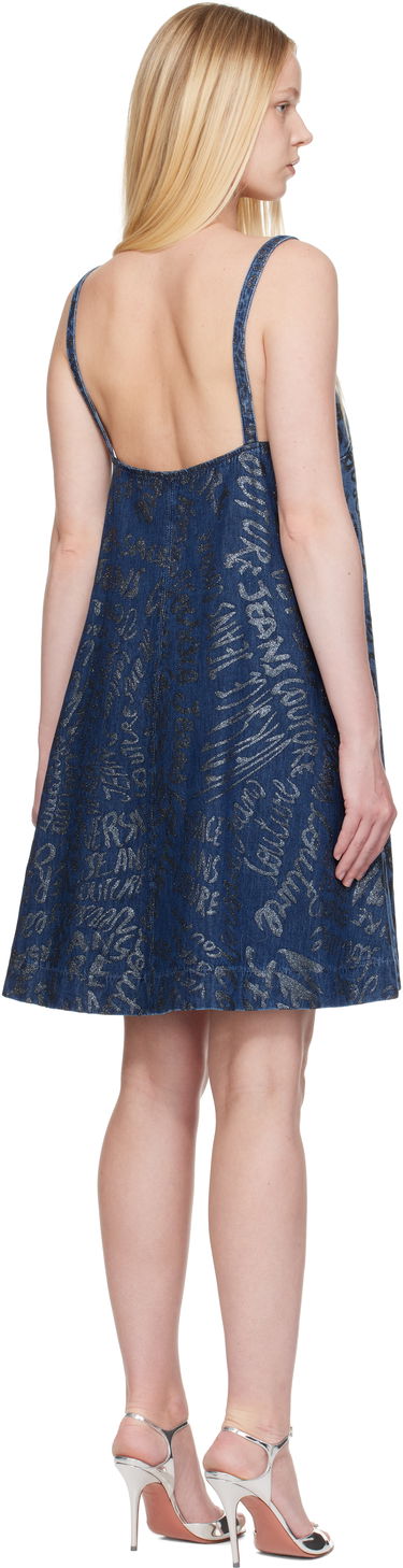 Šaty Versace Versace Jeans Couture Glitter Finish Denim Mini Dress Modrá | E78HAO95G_EDS025LF1, 2