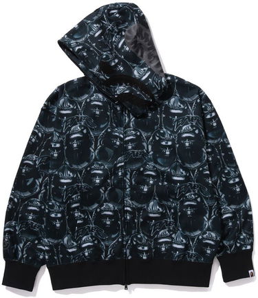 Mikina BAPE Head Graffiti Shark Full Zip Hoodie Čierna | 1J80115004-BLK, 1
