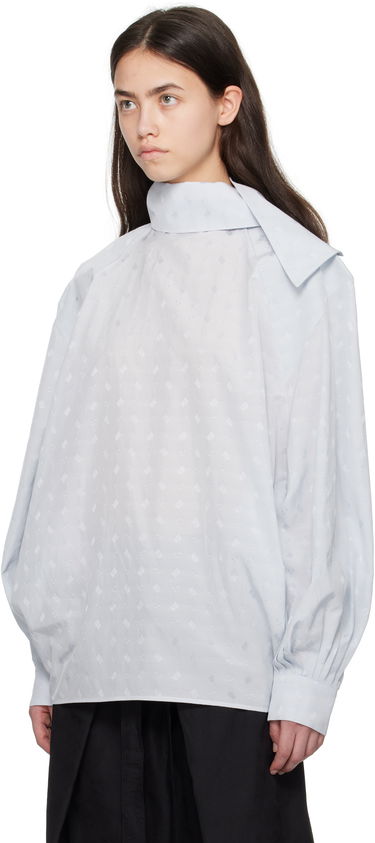 Košeľa Marni Marni Viscose Jacquard Balloon Blouse Modrá | TTMA0381A0 UTVA48, 3