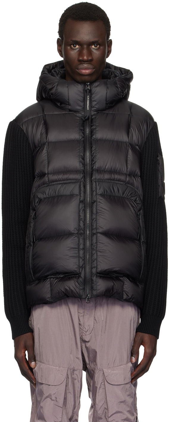 Prešívaná bunda C.P. Company Merino Wool Down Jacket Čierna | 17CMKN163A-006390M