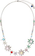Meadow Multi-Color Gemstone Floral and Star Charm Necklace