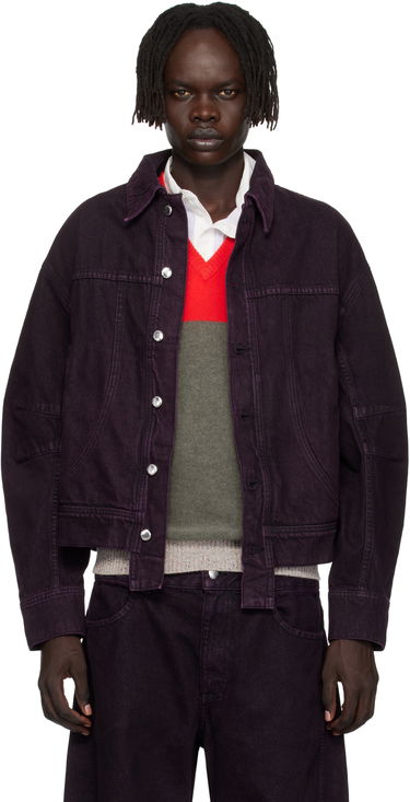 Bunda Eckhaus Latta Eckhaus Latta 'El Jacket Redux' Denim Jacket Fialová | 1224-EL-PF25-A, 0