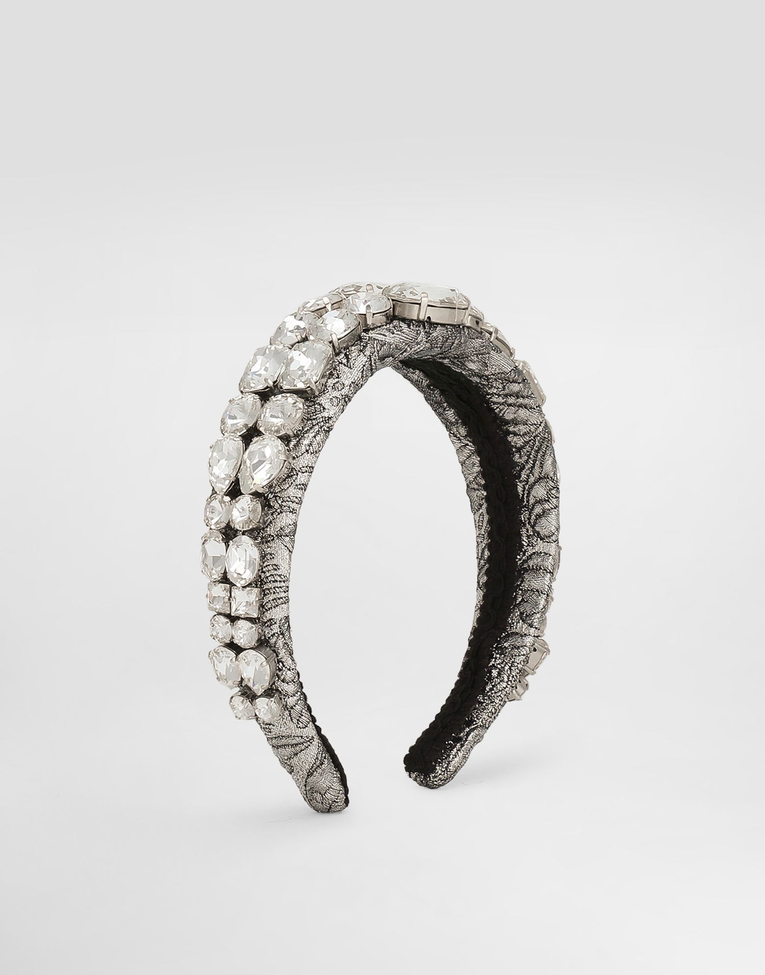 Doplnky Dolce & Gabbana Floral Jacquard Embroidered Headband with Crystal Embellishment Metalická | FY367ZGDDDMS8400, 0