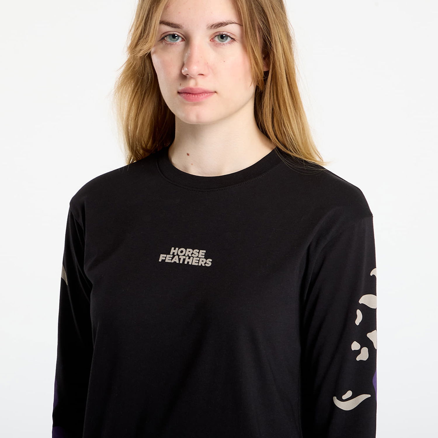 Tričko Horsefeathers Long Sleeve T-Shirt Reiko Top Čierna | SW958B, 1