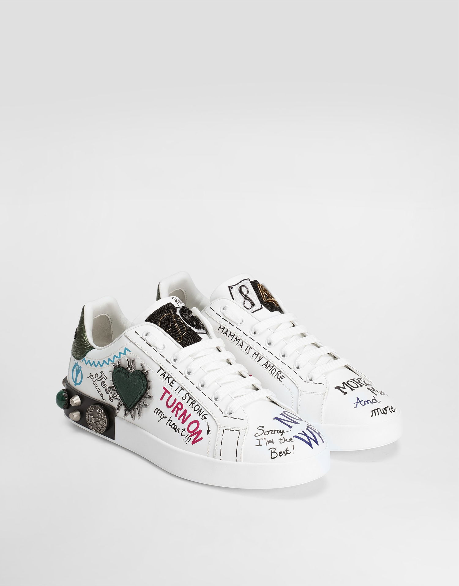Tenisky a topánky Dolce & Gabbana Dolce & Gabbana Portofino Calfskin Biela | CS1759AH029HA9EV, 1