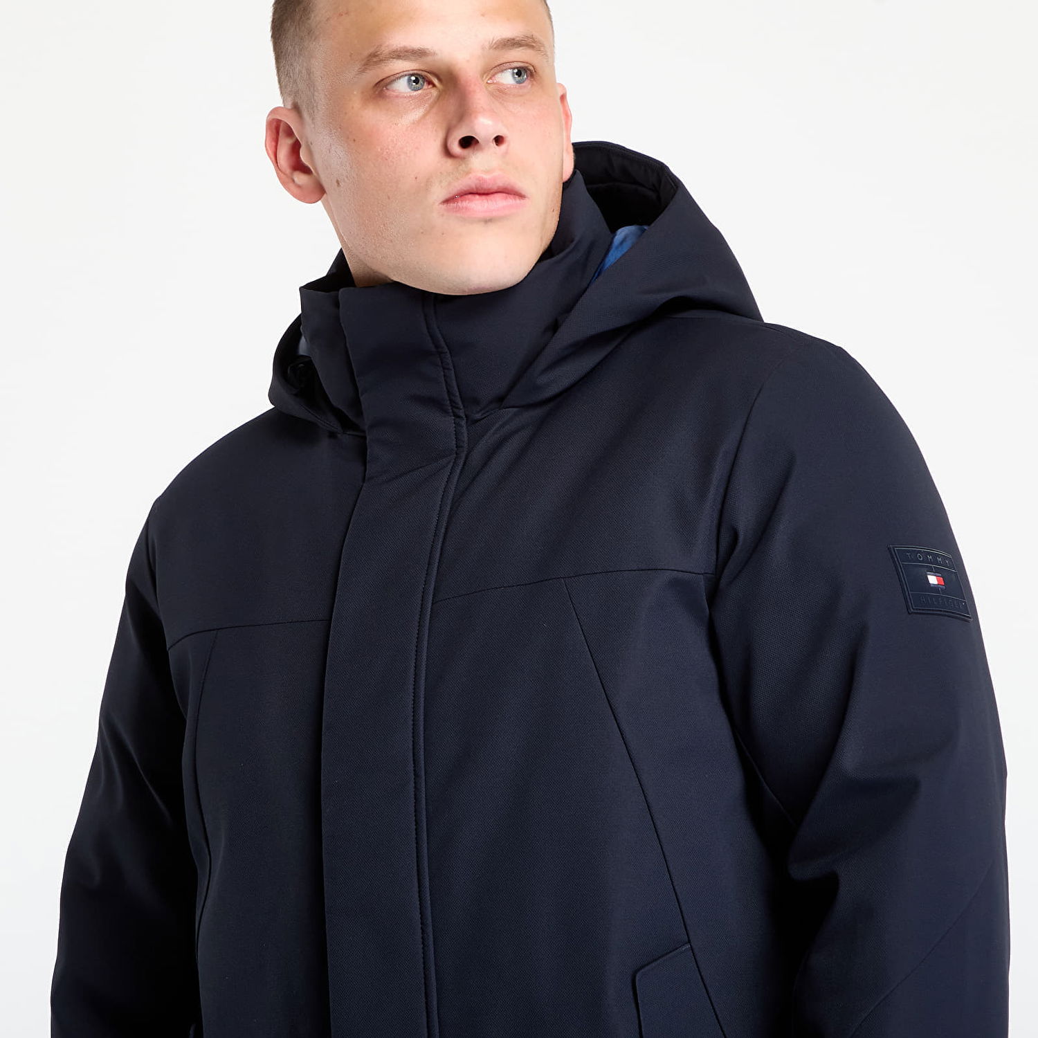 Bunda Tommy Hilfiger Jacket Tech Hooded Padded Parka Desert Sky Navy | MW0MW41362-DW5, 1