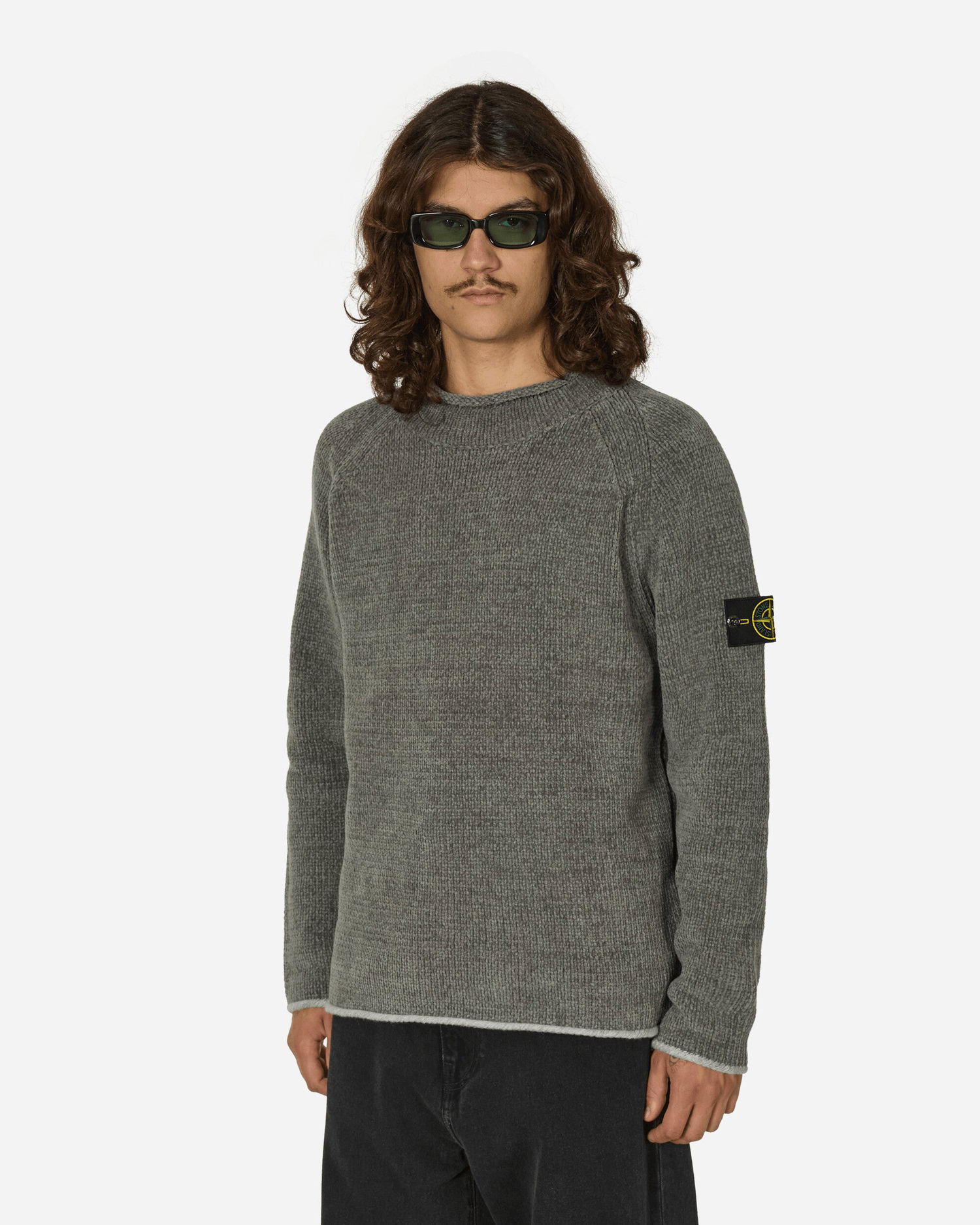 Sveter Stone Island Cotton Chenille Crewneck Sweater Grey Šedá | 8115557A9 V0066, 0
