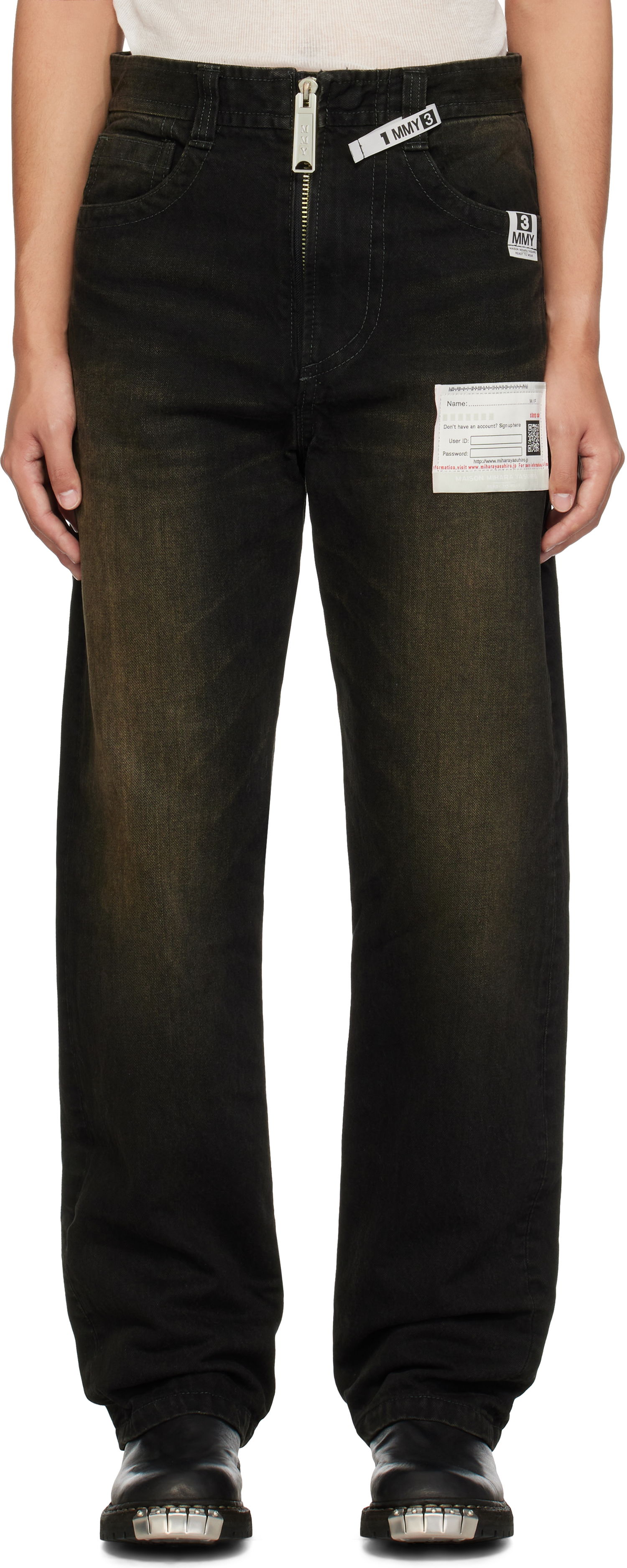 Džínsy Maison MIHARA YASUHIRO Amateur Sewn Jeans Čierna | A13PT022, 0