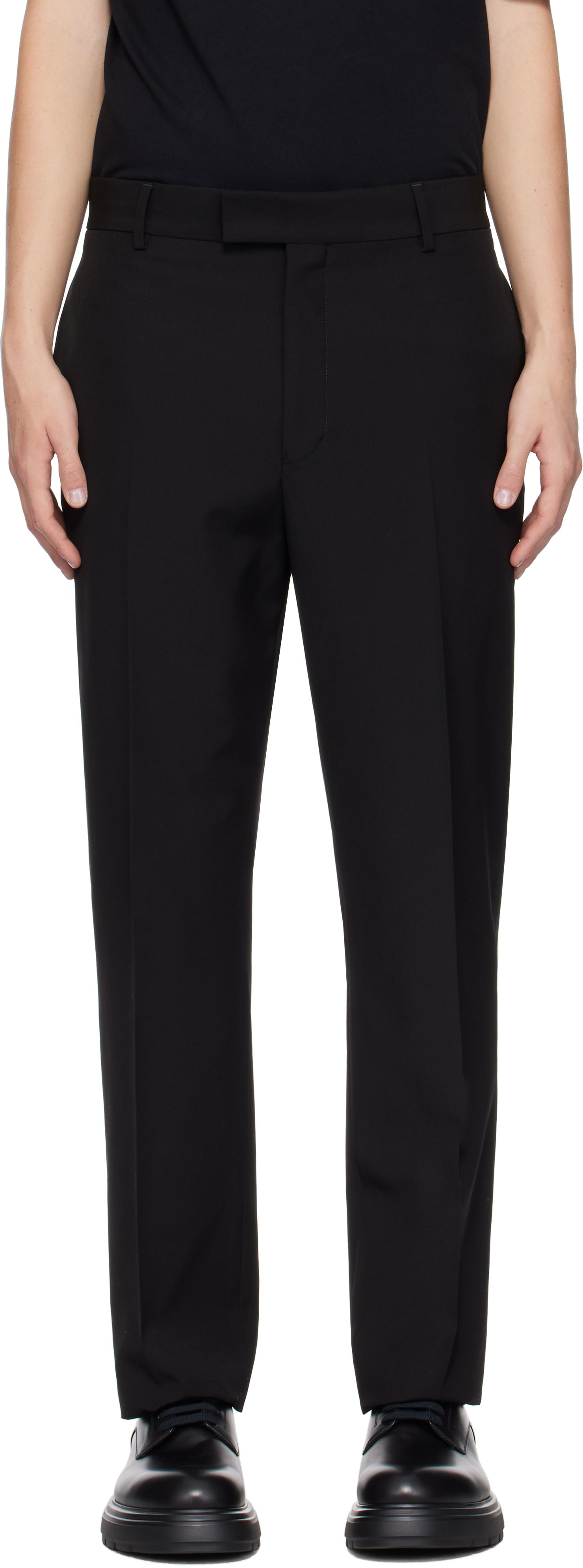 Nohavice FERRAGAMO Flat Front Trousers Čierna | 776972, 0