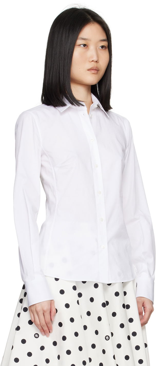 White Spread Collar Shirt