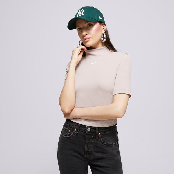 Tričko Nike W Nsw Essntl Rib Mock Ss Top Béžová | DV7958-272, 0