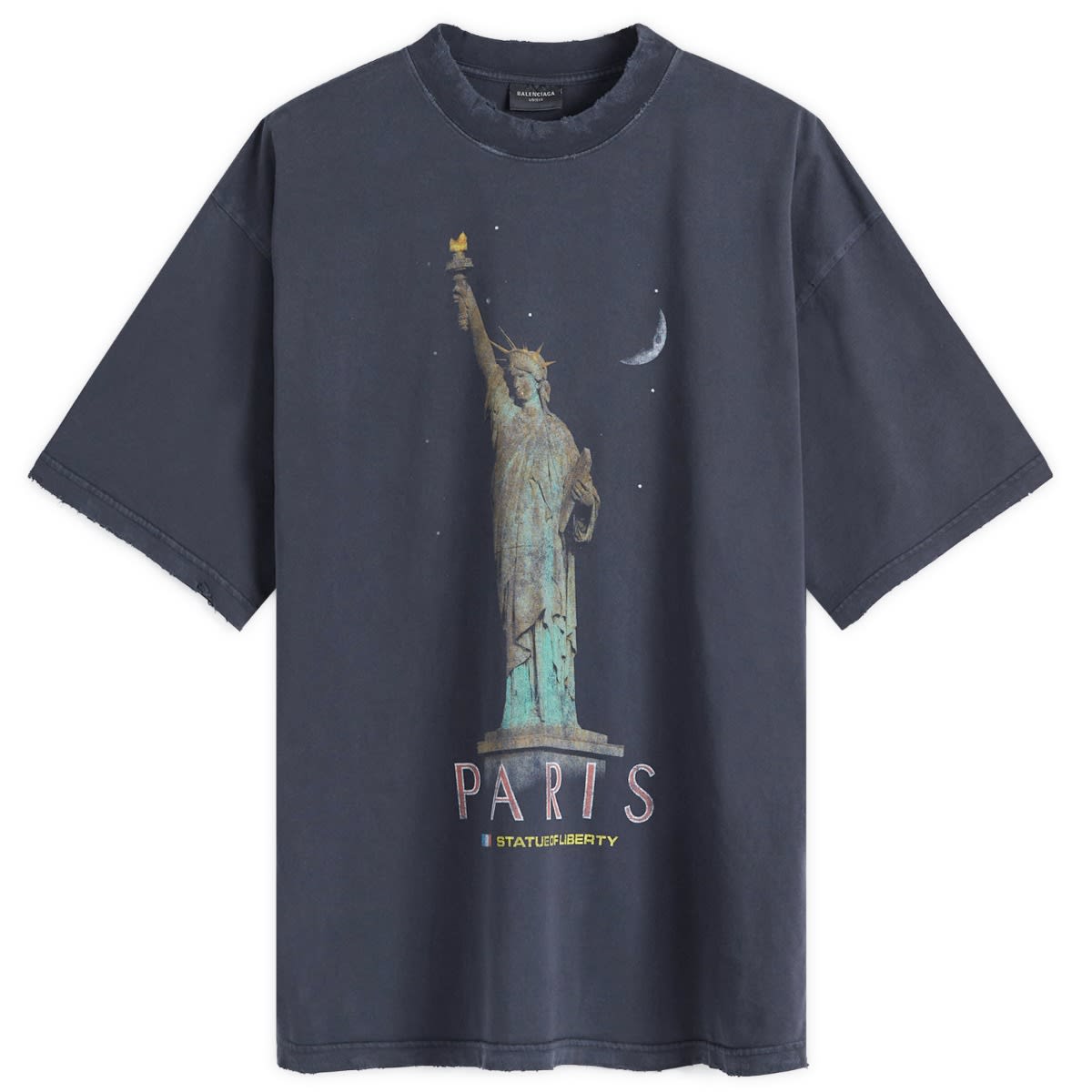 Tričko Balenciaga Statue of Liberty Graphic Print T-Shirt Čierna | 764235-TQVR9-1083, 0