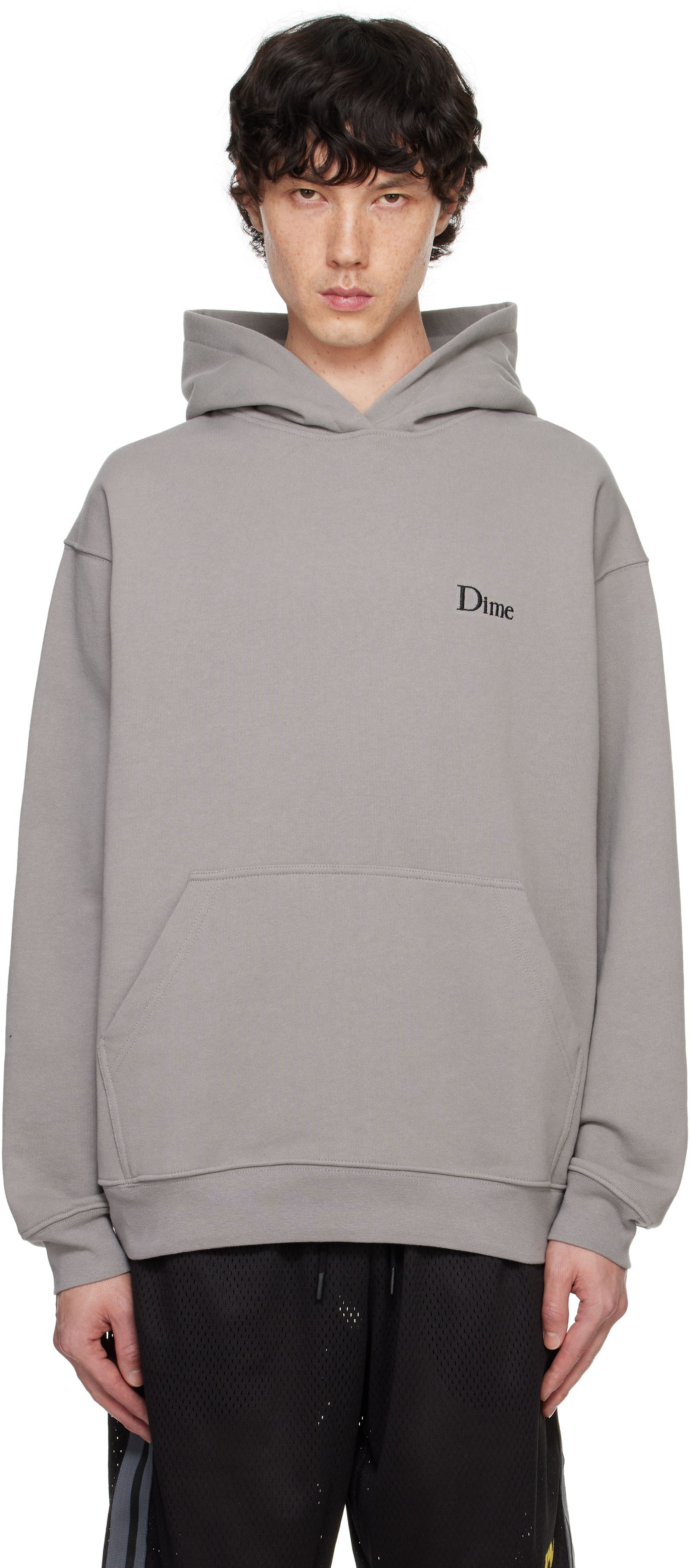 Gray Classic Small Logo Hoodie