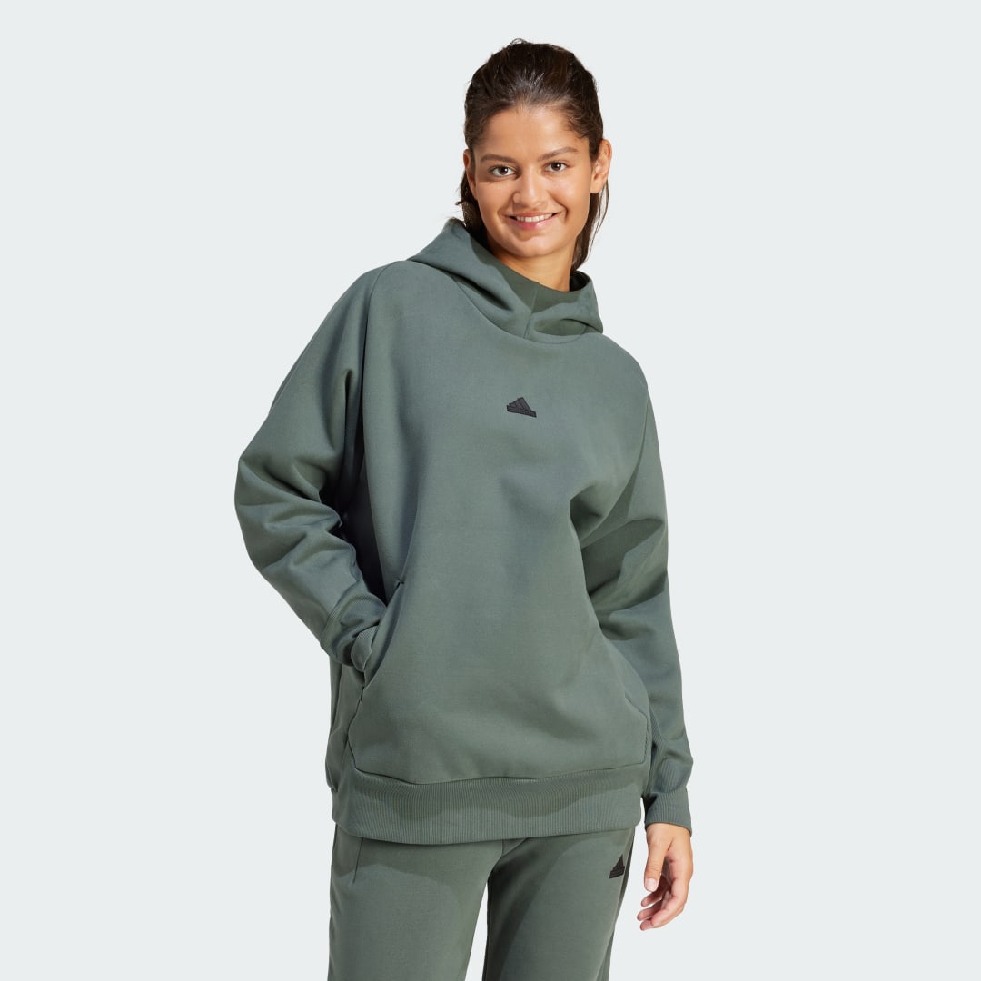 Mikina adidas Performance Sportswear Z.N.E. Winterized Hoodie Zelené | IS4335, 1