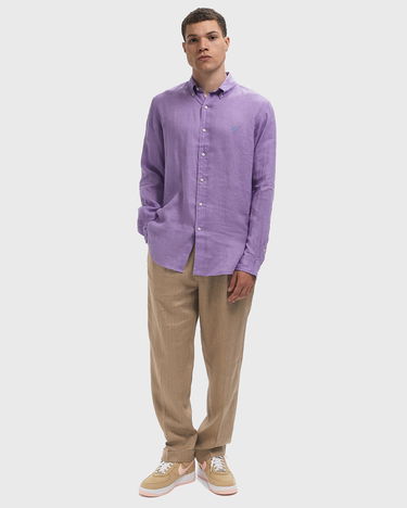Košeľa Polo by Ralph Lauren Long Sleeve Linen Custom Fit Button-Down Sport Shirt Fialová | 710966294028, 2