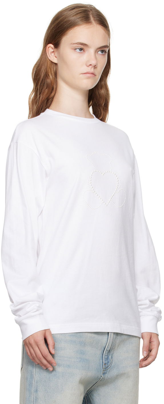 Tričko We11done Pearl Bear Long Sleeve T-Shirt Biela | WD-TT2-24-781-U-WH, 1