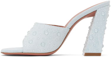 Doplnky Amina Muaddi Amina Muaddi Brigitte Crystal Heeled Sandals Modrá | BRIGITTE CRYSTAL SLIPPER BLOCK, 2