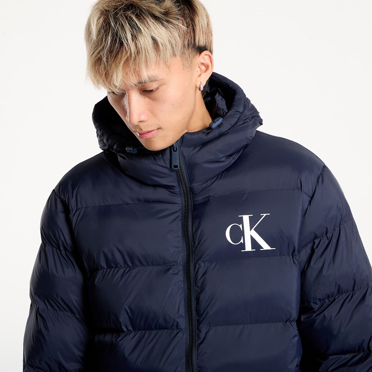 Prešívaná bunda CALVIN KLEIN Calvin Klein Jeans Ls Nylon Monogram Puff Jacket Navy | LV04RD528G CEF, 1