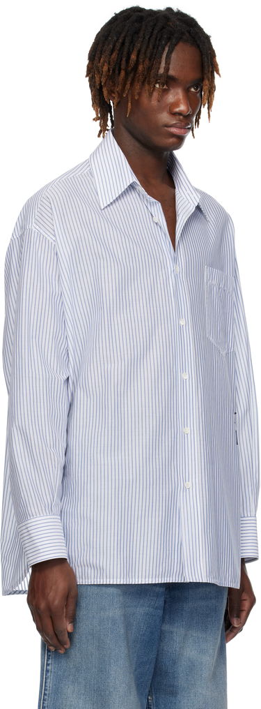 Košeľa Maison Margiela MM6 Maison Margiela Asymmetric Striped Poplin Shirt Modrá | SH0DT0014 M35251, 1