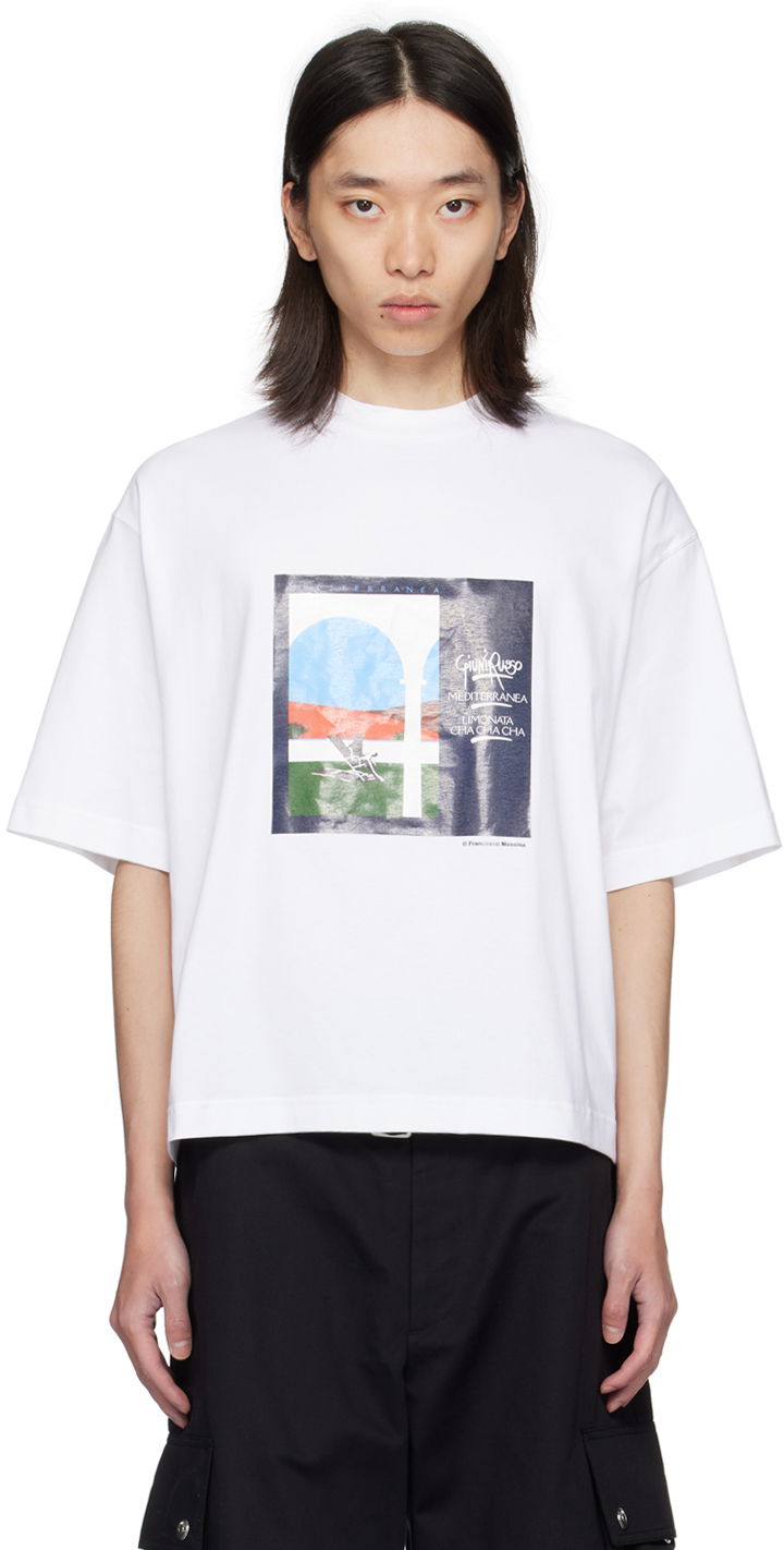 Tričko Jacquemus White La Casa 'Le t-shirt Scesa' T-Shirt Biela | 24H246JS275-2453