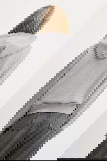 Mikina JW Anderson JW Anderson Anchor Embroidery Cropped Hoodie Šedá | JW0216.PG1719.907, 2