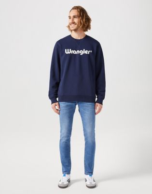 Sveter Wrangler Wrangler Logo Crew Sweatshirt Navy | 112350539:XXL, 0