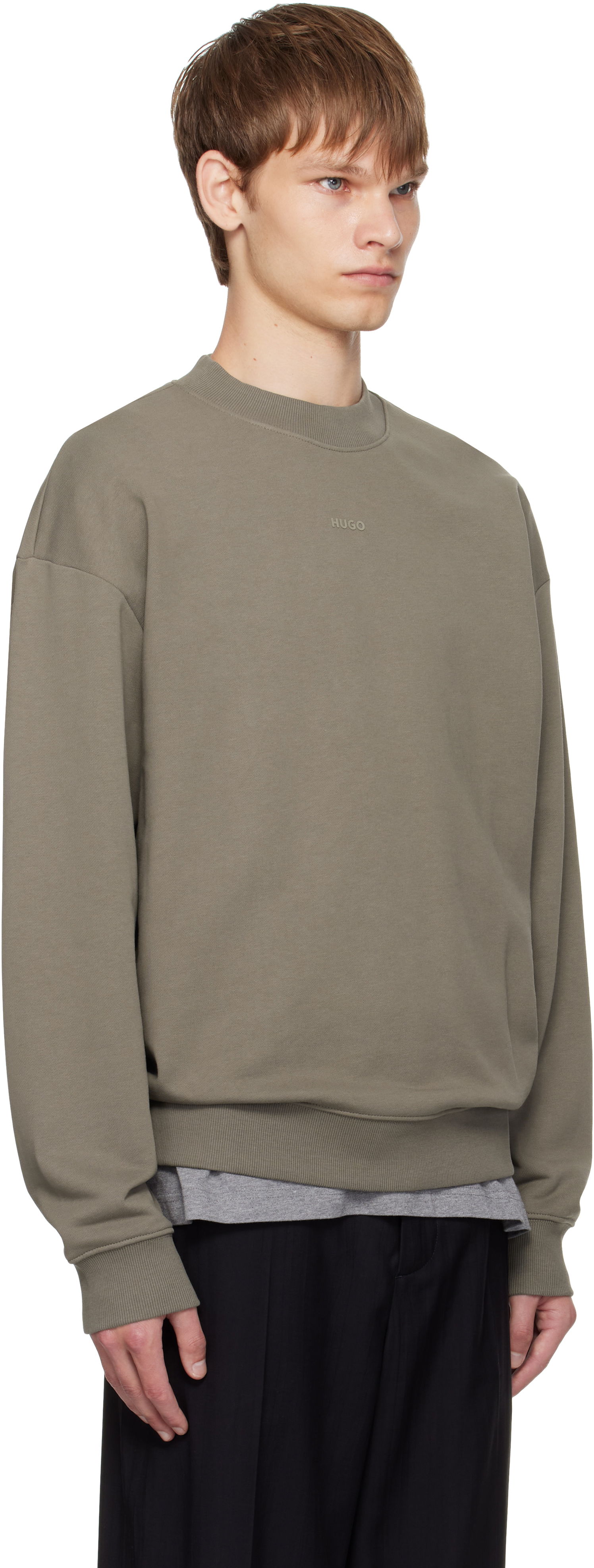 Sveter BOSS Cotton-Terry Logo Sweater Čierna | 50525892, 1