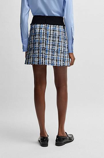Sukňa BOSS Tweed Mini Skirt Modrá | 50531905, 1