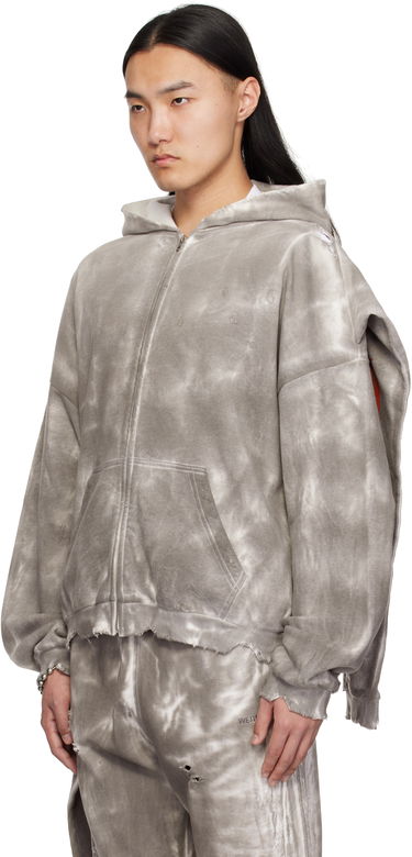 Mikina We11done We11done Muddy Four Sleeves Zip-Up Hoodie Šedá | WD-TJ0-25-816-U-BK, 3