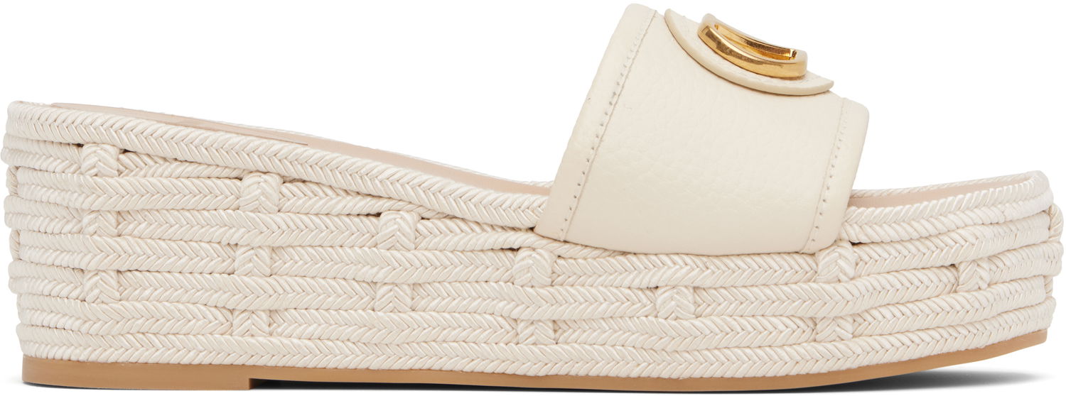 Starostlivosť o obuv Valentino Valentino Garavani VLogo Signature Espadrille Wedge Sandals Béžová | 6W0S0LY8DTW, 0
