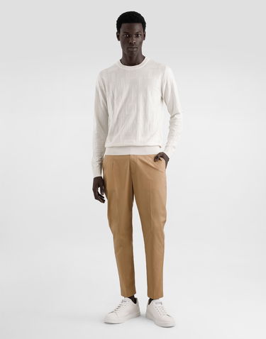 Sveter Dolce & Gabbana Dolce & Gabbana Silk Round-Neck Sweater with DG Logo Embroidery Biela | GXX02TJBSK5W0001, 1