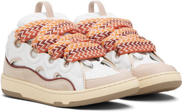 Tenisky a topánky LANVIN White & Beige Curb Leather Sneakers Béžová | FU-SKDK12-BICO-E25, 3