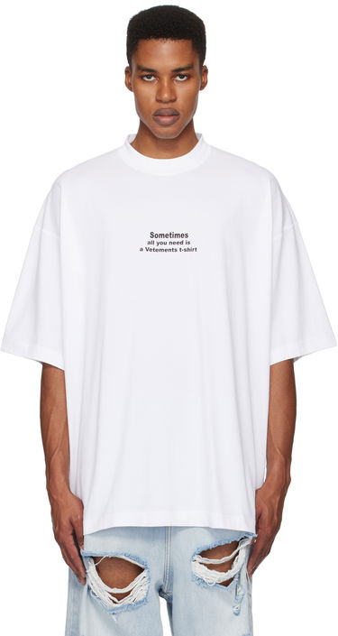 Tričko VETEMENTS 'All You Need' Oversized T-Shirt Biela | UA66TR690W, 0